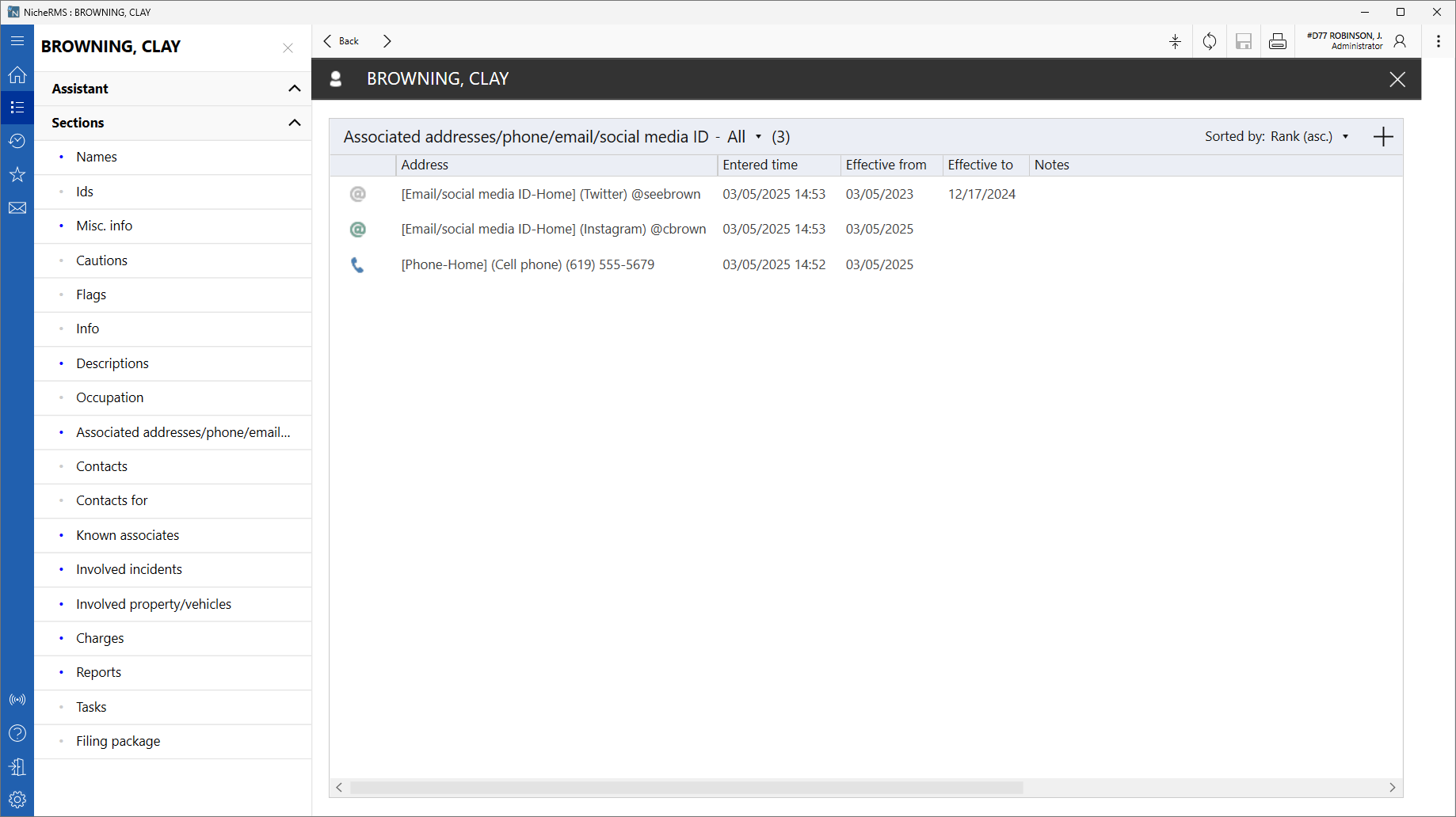 Addresses  Cautions Grid View